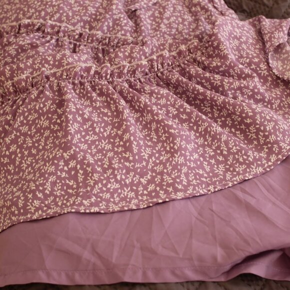 Ellen Tracy Women’s Small Pastel Floral Ruffle Tiered Dress Whimsical Fair - Picture 5 of 10